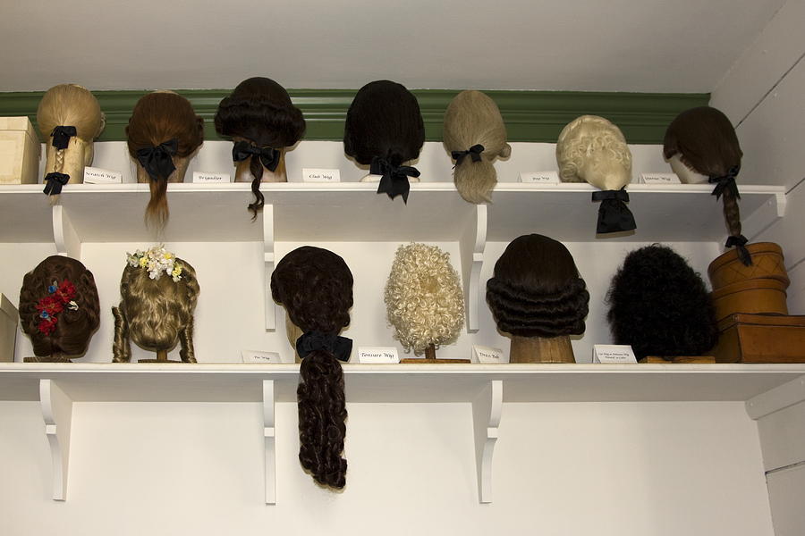 Colonial Wigs Display Photograph by Sally Weigand