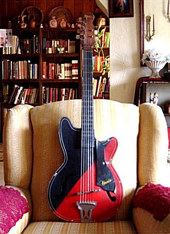 color guitar by artist RJ Williams Painting by Rj Williams