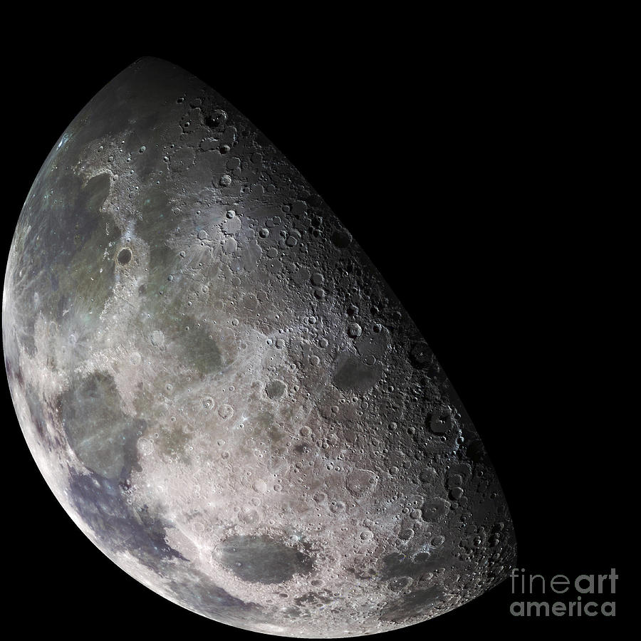 Space Photograph - Color Mosaic Of The Earths Moon by Stocktrek Images