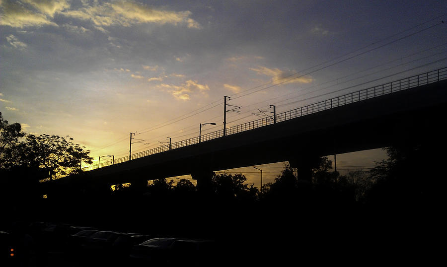 Color of sunset over Metro pillar in Delhi Photograph by Ashish Agarwal