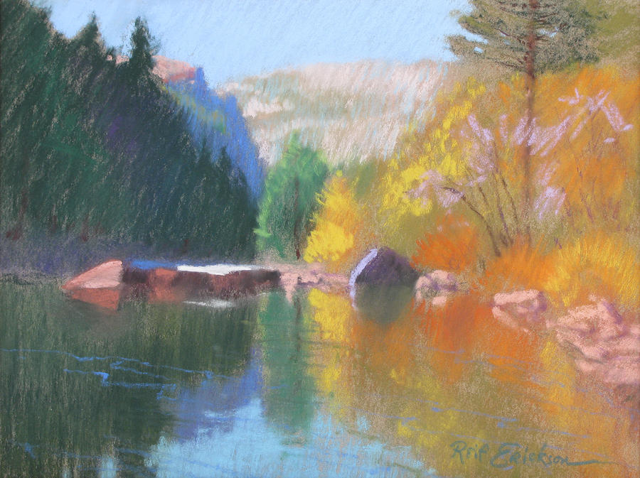 Yosemite National Park Pastel - Color on the River by Reif Erickson