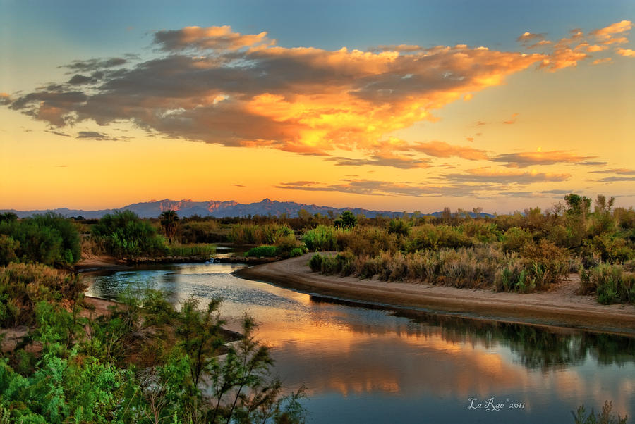 Colorado River Backwater Sunrise Photograph by La Rae  Roberts