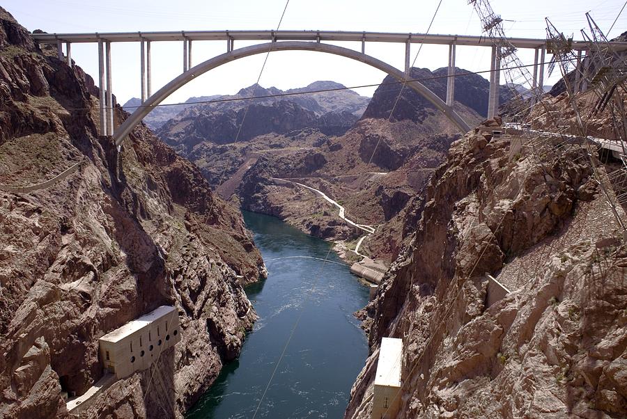 Bridge Photograph - Colorado River Below Hoover Dam by Mark Williamson