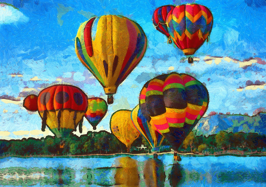 Colorado Springs Hot Air Balloons Mixed Media by Nikki Marie Smith