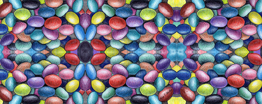 Colored Beans Design Digital Art by Nancy Mueller
