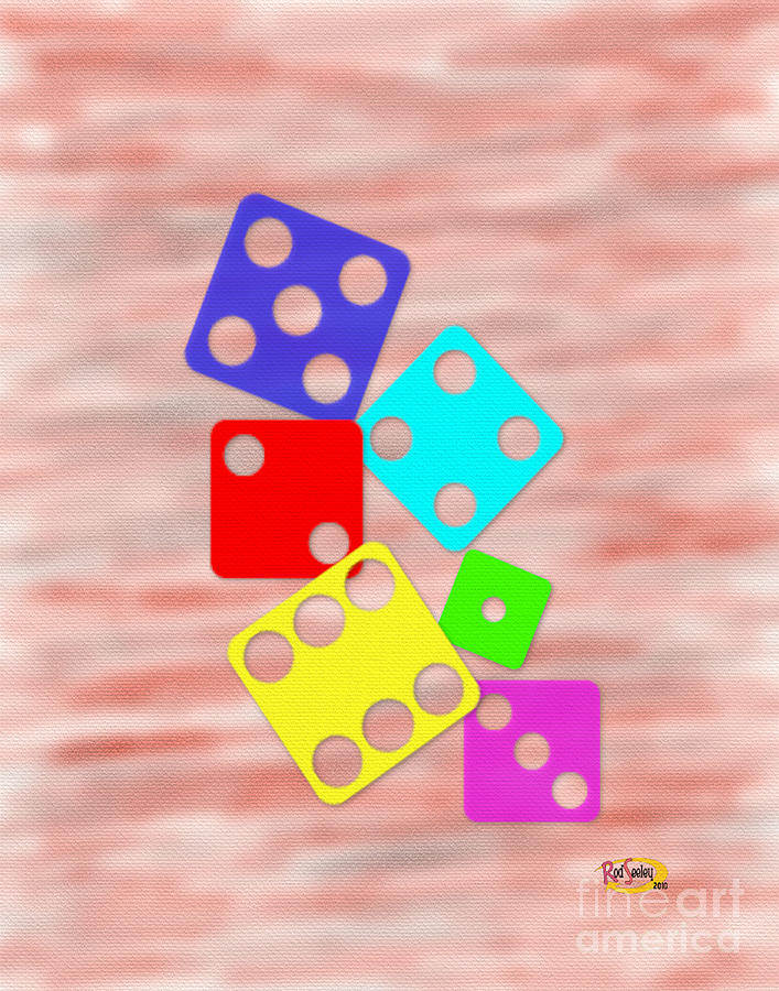 Mixed Media Digital Art - Colored Dice by Rod Seeley