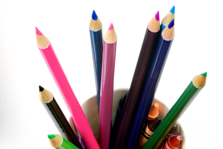 Crayon Photograph - Colored Pencils And Crayons by Photo Researchers, Inc.