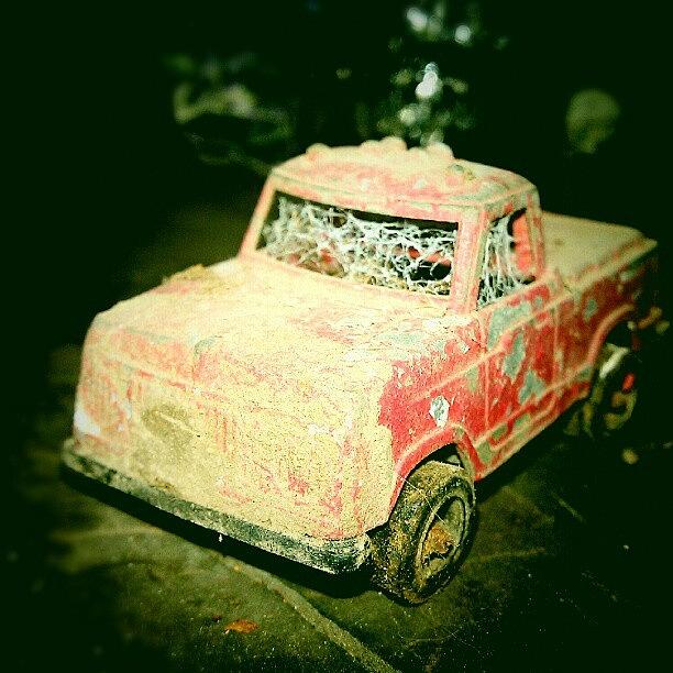 Vintage Photograph - Colored Version Of Creepy Toy Truck by Emma Holton