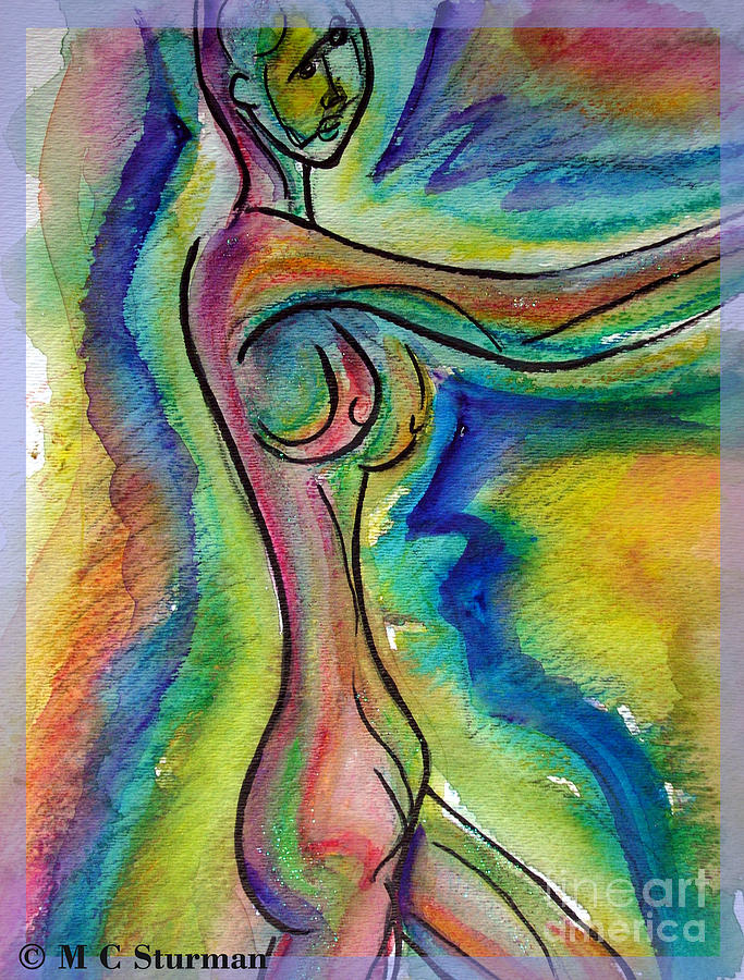 Colorful Abstract Nude  Mixed Media by M c Sturman