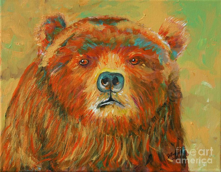 Colorful Bear Painting by Jeanne Forsythe