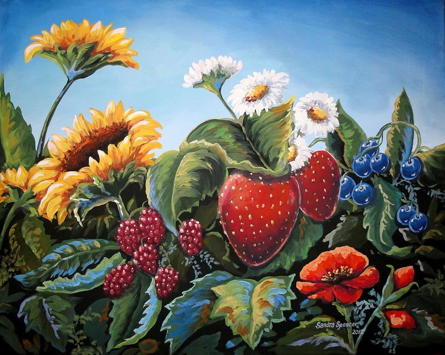 Flower Painting - Colorful Bounty by Sandra Lett