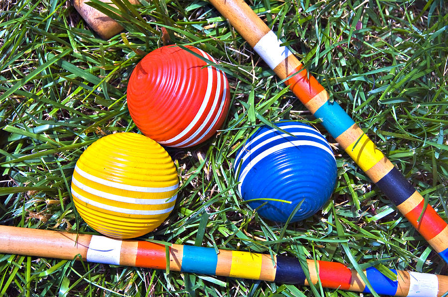 Colorful Croquet Balls Photograph by Susan Leggett