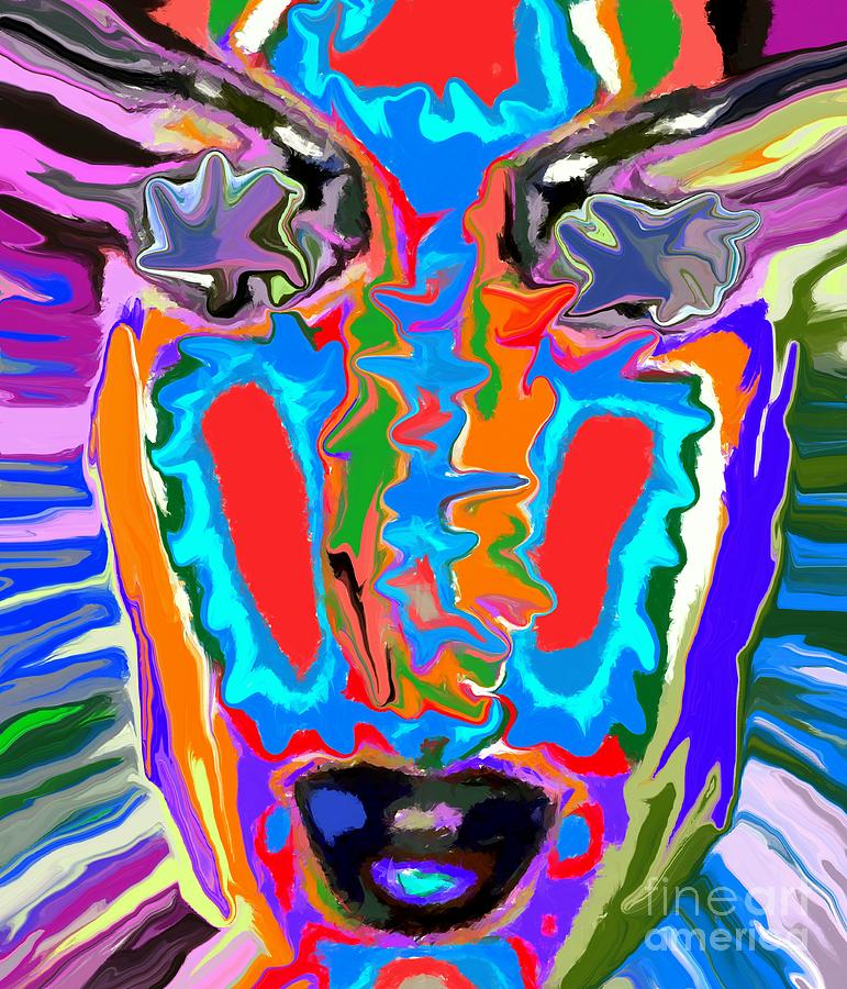 Colorful Face Mixed Media by Chris Butler