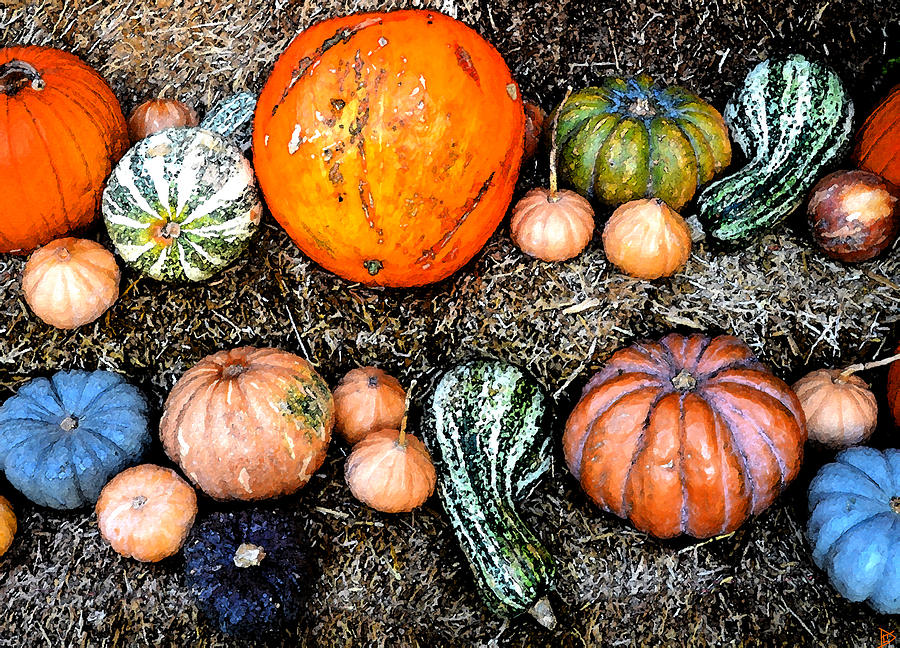 Colorful Fall Harvest Painting by David Lee Thompson