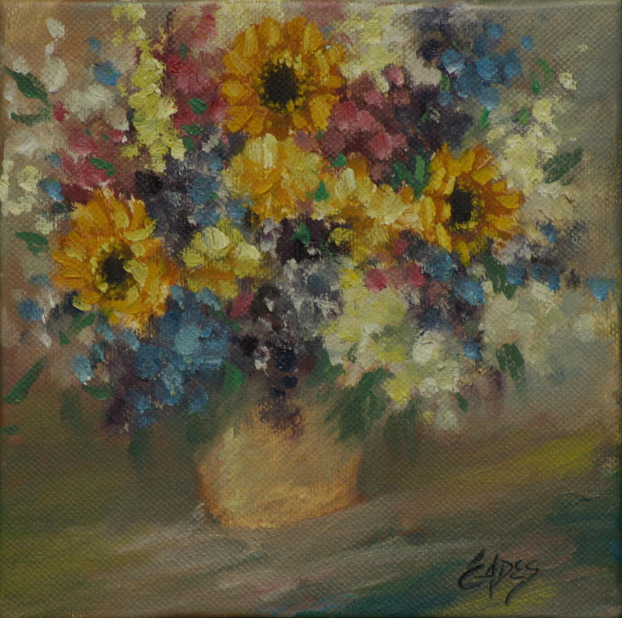 Colorful Floral Painting by Linda Eades Blackburn