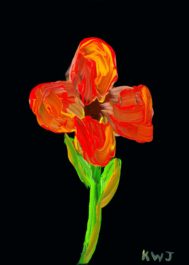 Colorful Flower Painting On Black Background Painting by Keith Webber Jr
