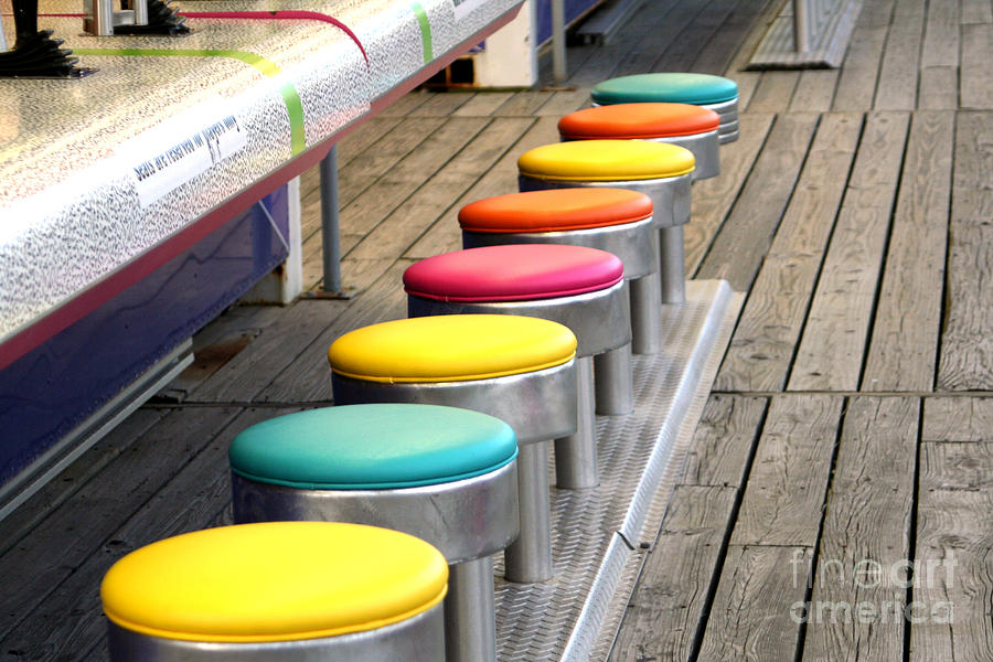 Colorful Game Stools Photograph by Susan Stevenson