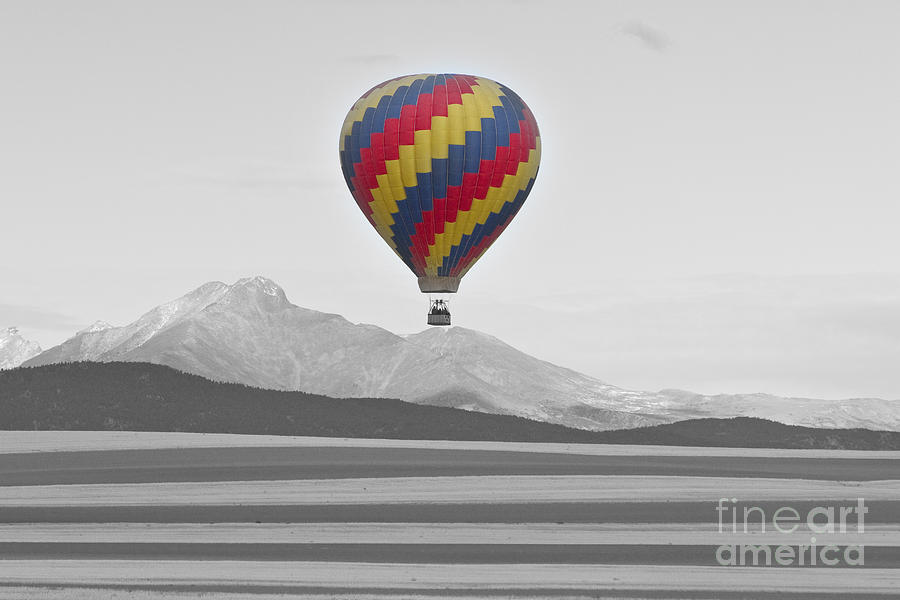 Colorful Hot Air Balloon and Longs Peak Photograph by James BO Insogna