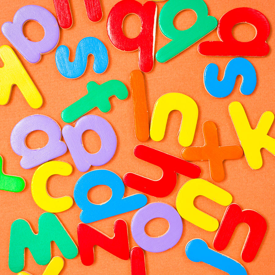 Cube Photograph - Colorful letters by Tom Gowanlock