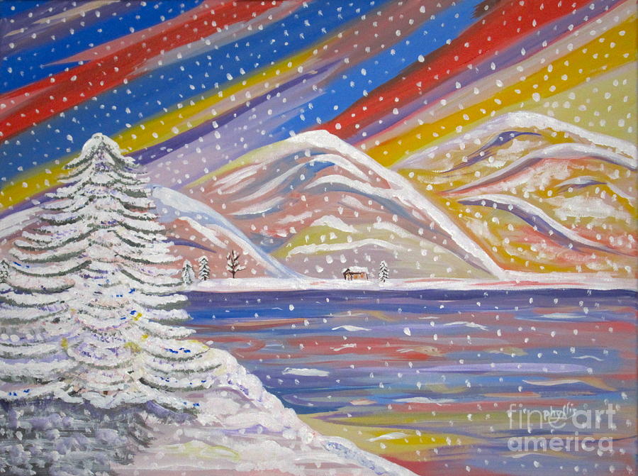 Mountain Painting - Colorful Snow by Phyllis Kaltenbach