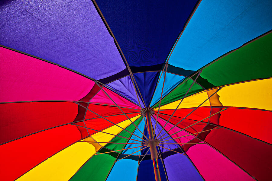 Umbrella Photograph - Colorful umbrella by Garry Gay