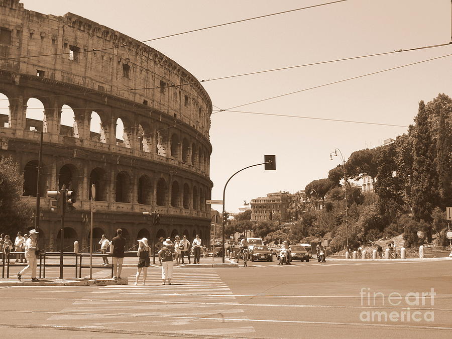 Colosseum in Sepia Photograph by Laurel Best