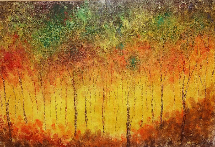 Colourful Forest Painting by Mallika Dey - Fine Art America