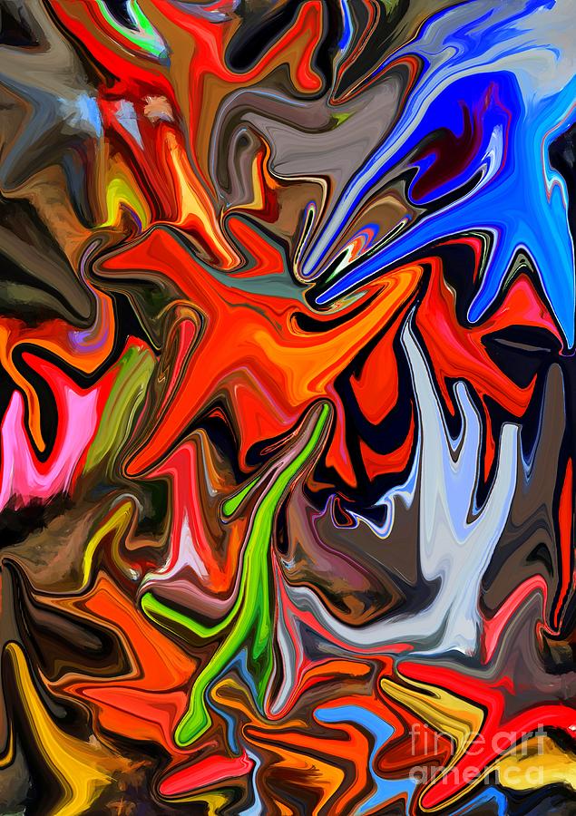 Abstract Mixed Media - Colours Melting 2 by Chris Butler