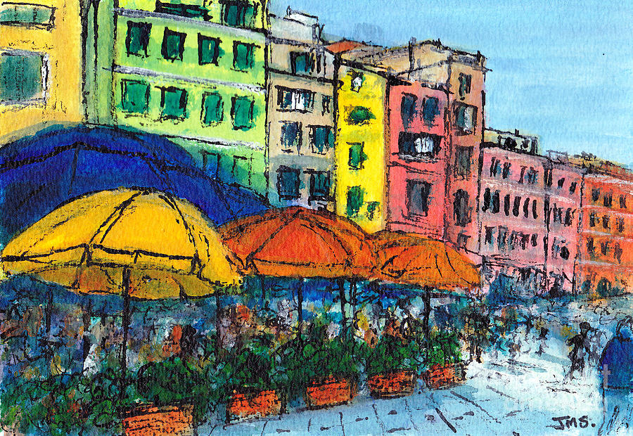 Colours Vernazza Italy Painting by Jackie Sherwood