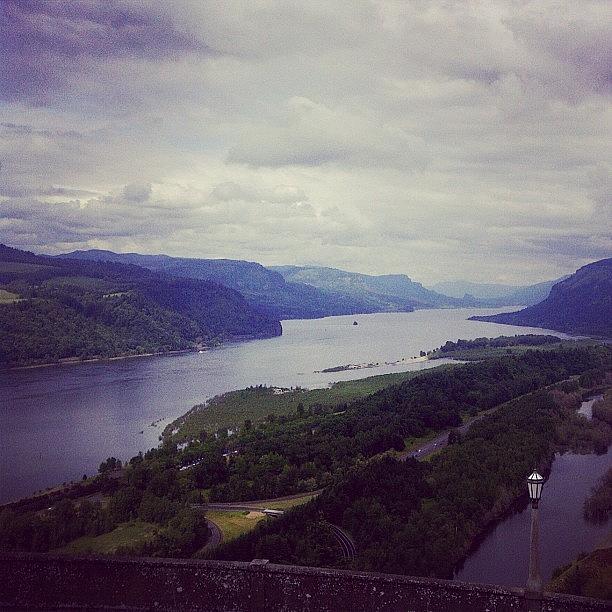 Oregon Photograph - Columbia River Gorge At The Vista House by Ashley Brandt