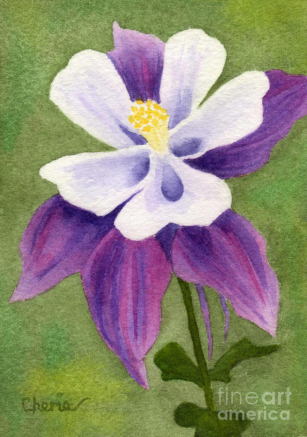 Columbine On The Green Painting by Vikki Wicks