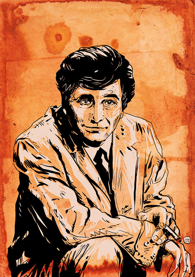 Peter Falk Drawing - Columbo by Giuseppe Cristiano
