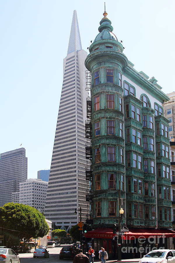 Columbus Tower and the Transamerica Pyramid San Francisco Photograph by Wingsdomain Art and Photography