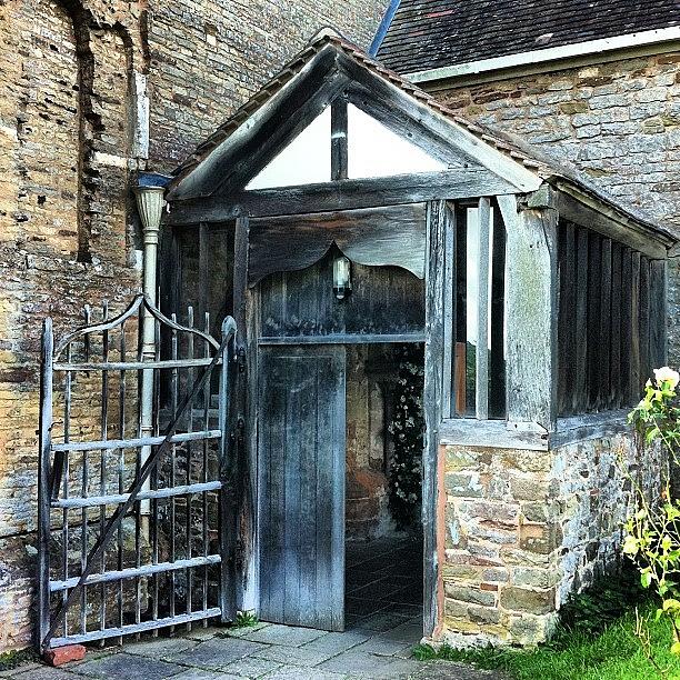 Door Photograph - #colwall #church #porch #norman by Boo Mason