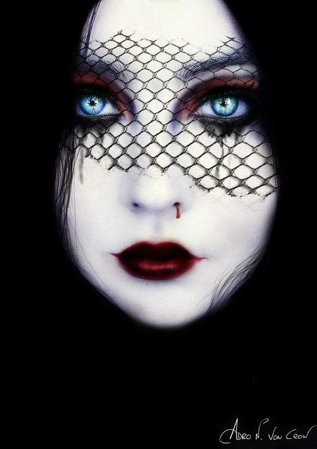 Goth Digital Art - Coma White by Adro Von Crow