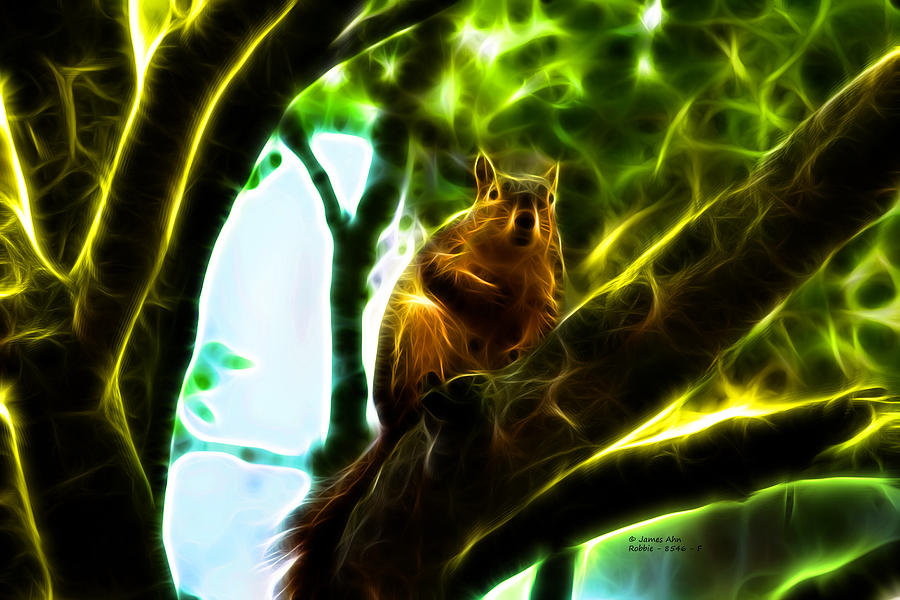 Come On Up - Fractal - Robbie the Squirrel Digital Art by James Ahn