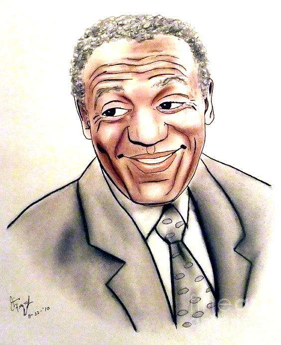 Comedian and Actor  Bill Cosby Drawing by Jim Fitzpatrick