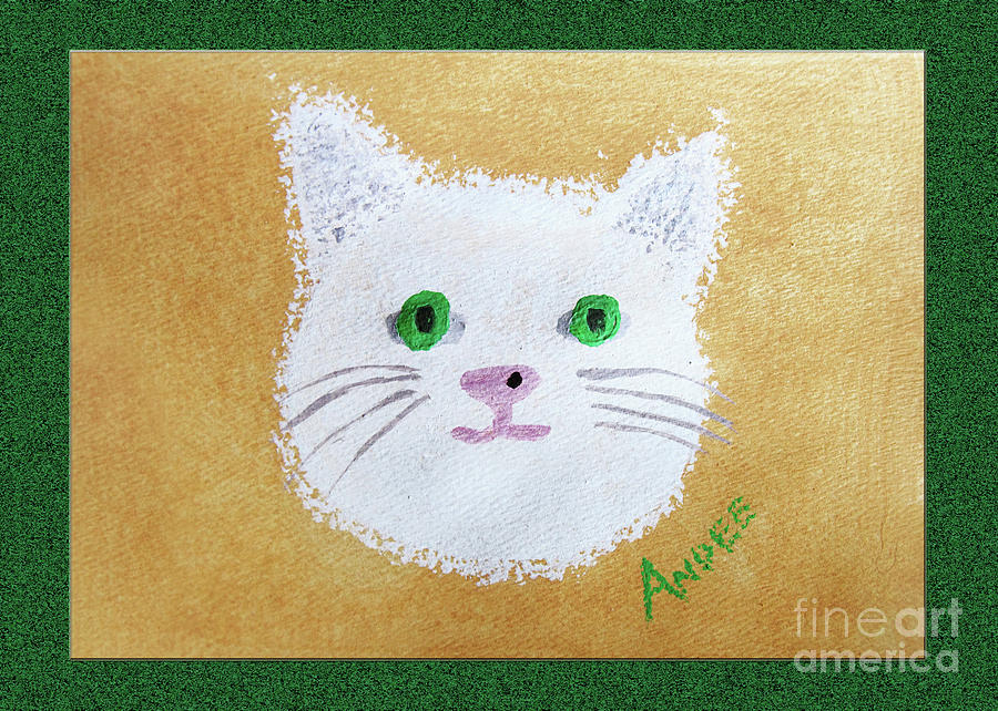 Comic Kitty Painting by Andee Design