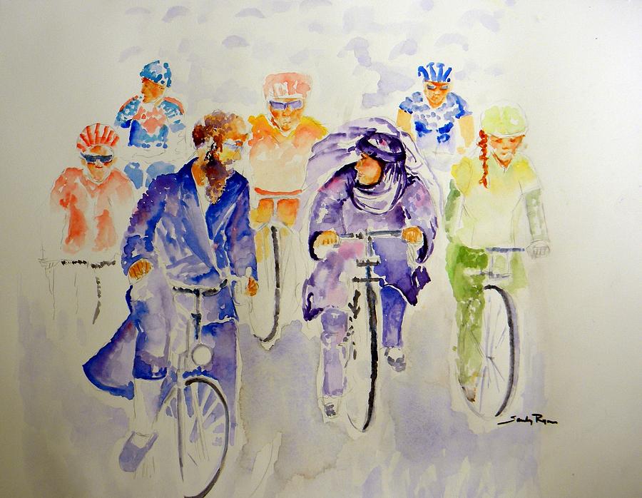 Bicycle Painting - Common Ground by Sandy Ryan