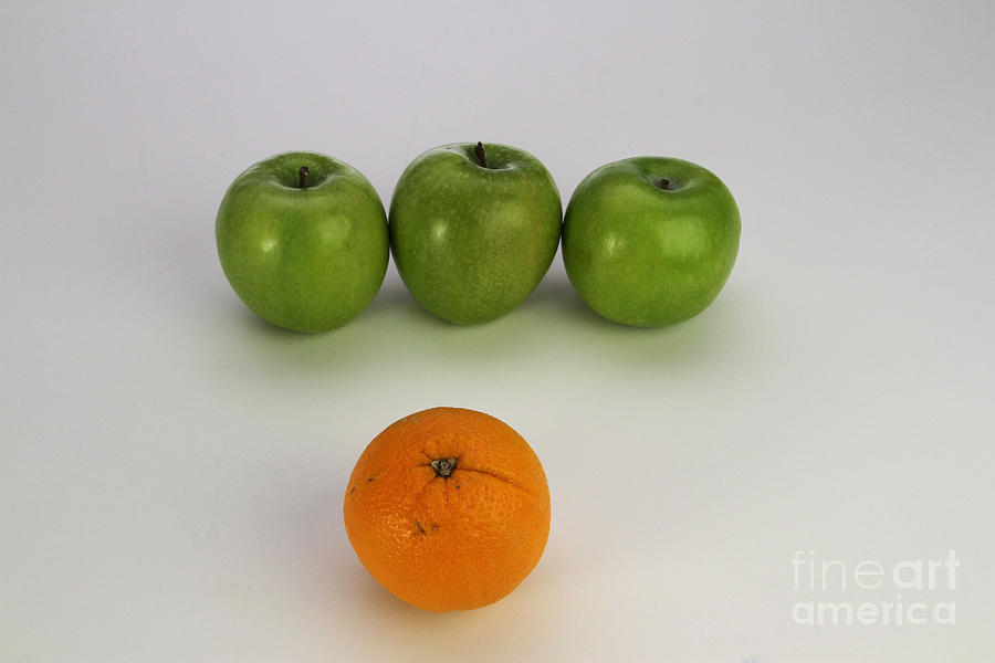 Comparing Apples And Oranges Photograph by Photo Researchers, Inc.