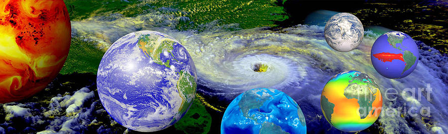 Composite Artwork Of Earth Showing Photograph by NASA / Goddard Space Flight Center