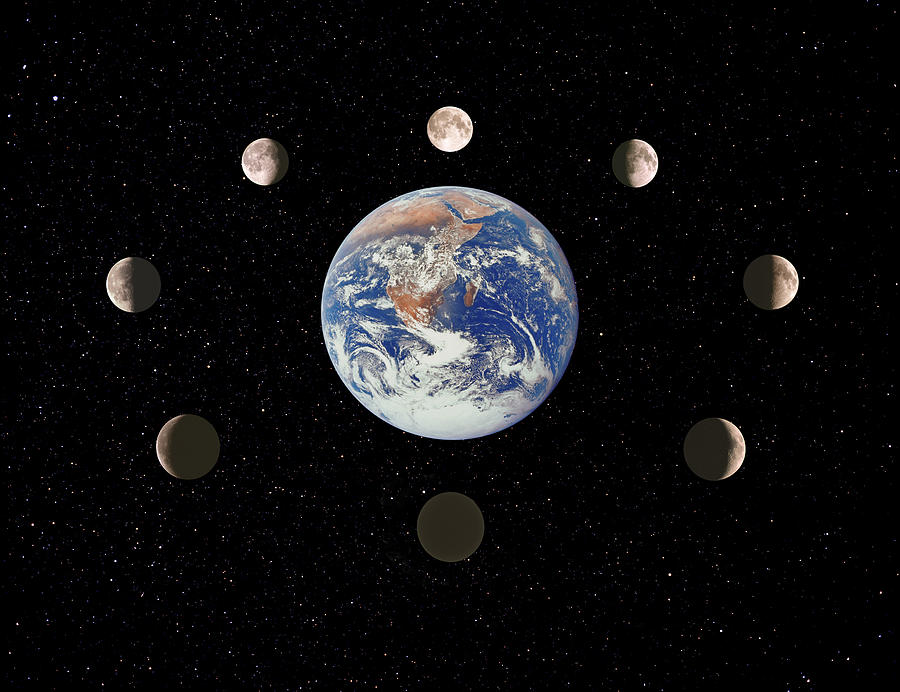 Composite Image Of The Phases Of The Moon Photograph by John Sanford