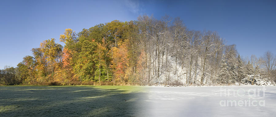 Composite Of Fall And Winter Photograph by Ted Kinsman