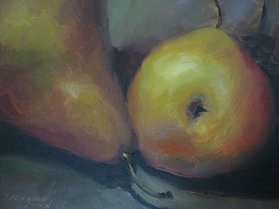 Pear Painting - Composition with Two Pears by Sandra Leinonen Dunn