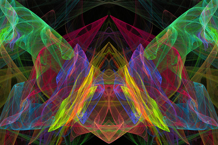 Computer Generated Abstract Butterfly Fractal Flame Modern Art Digital Art by Keith Webber Jr