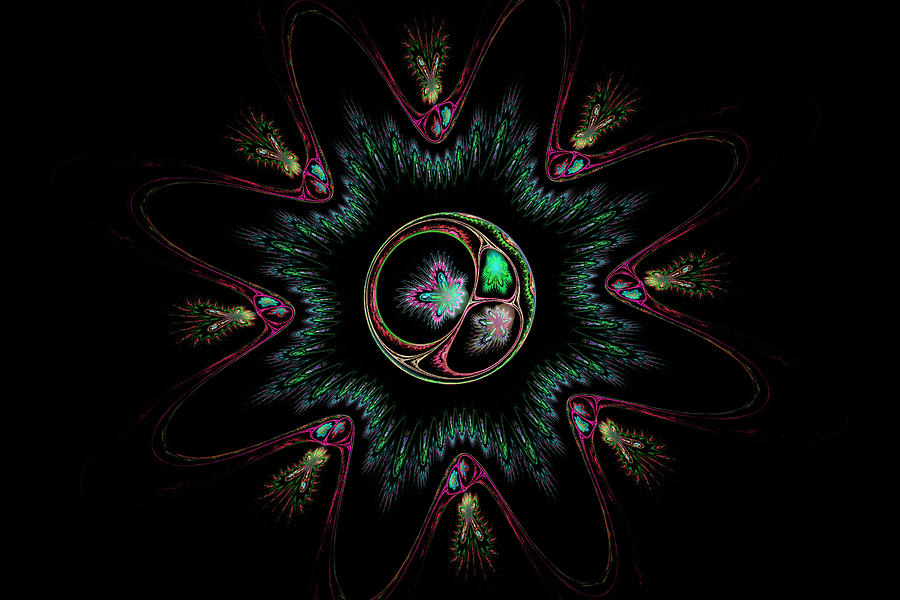 Computer Generated Flower Abstract Fractal Flame Modern Art Digital Art by Keith Webber Jr