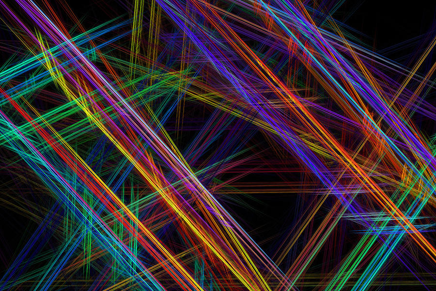 Abstract Digital Art - Computer Generated Lines Abstract Fractal Flame Modern Art by Keith Webber Jr