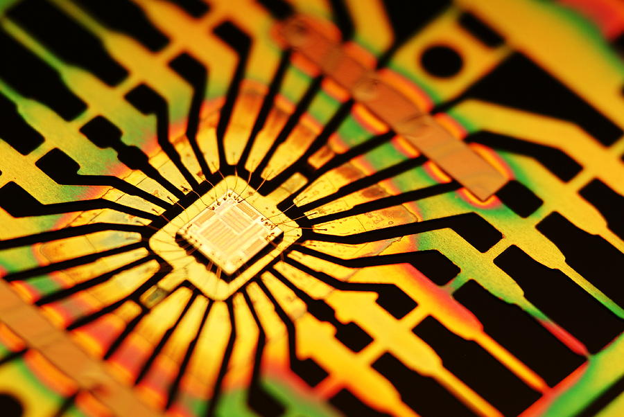 Device Photograph - Computer Microchip by Pasieka