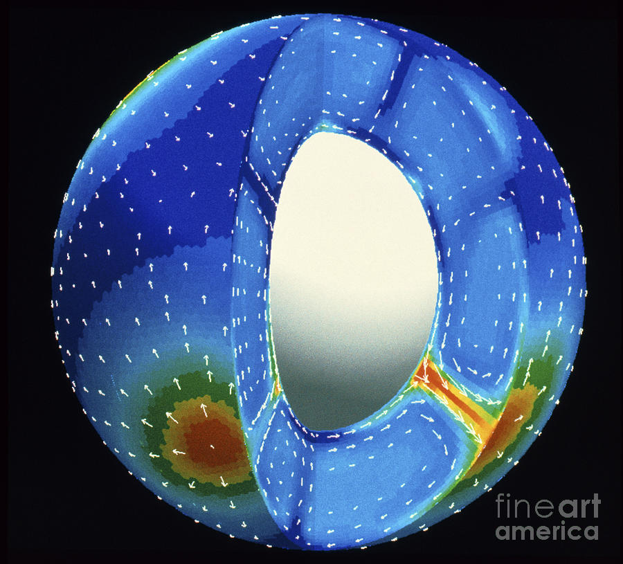 Computer Model Of Earth With Cold Photograph by Los Alamos National Laboratory