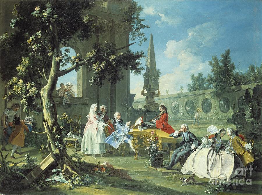 Concert in a Garden Painting by Filippo Falciatore